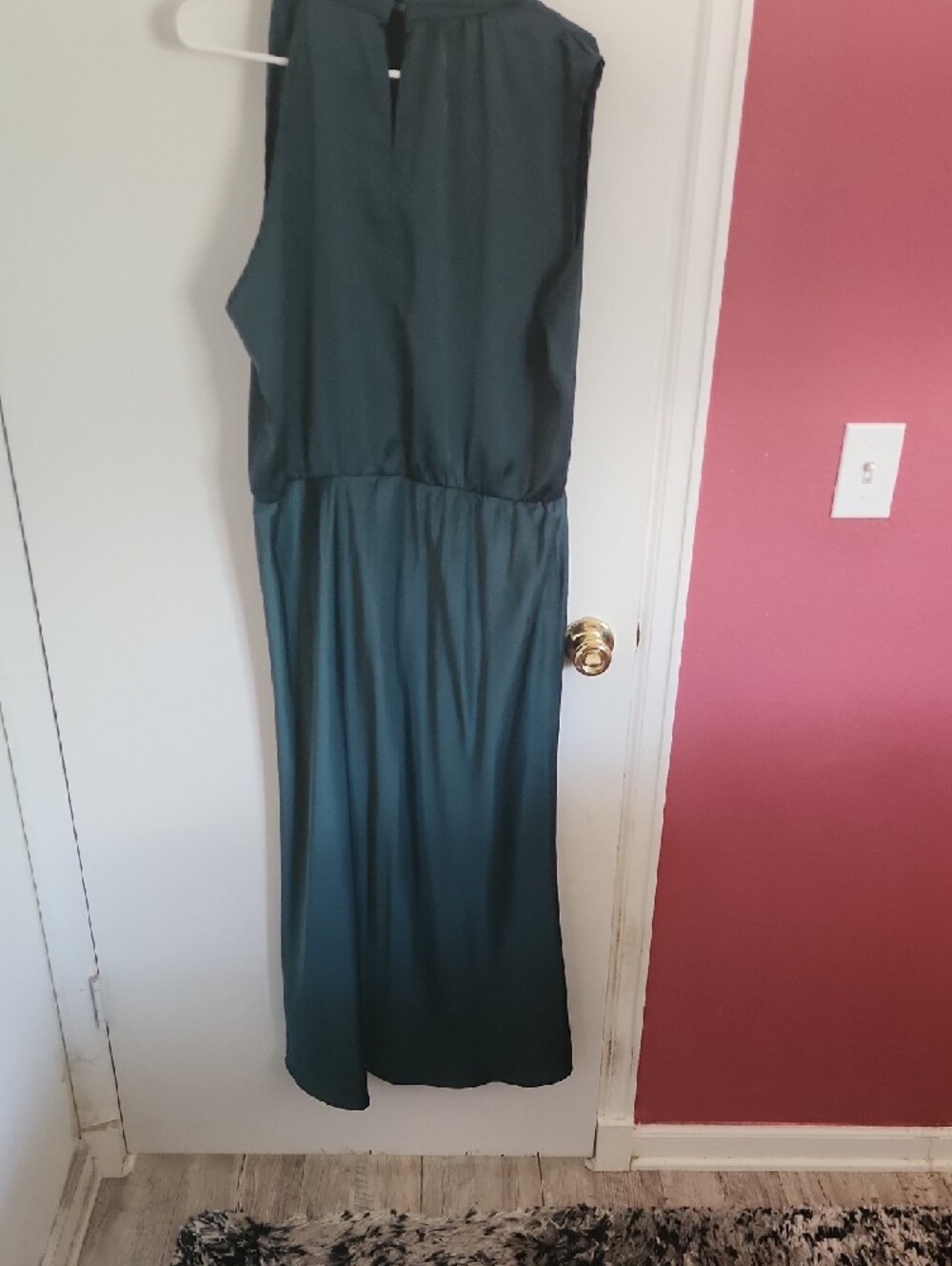 One-Shoulder Forest Green Maxi Dress - Picture 4 of 4